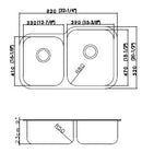 40/60 Double Bowl Undermount Kitchen Sink