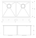 Double Bowl Undermount 50/50 Kitchen Sink