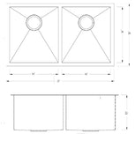 Double Bowl Undermount 50/50 Kitchen Sink