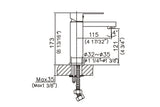 U.751229.C Single-lever tall lavatory faucet. CUPC Certified.