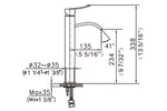 U.781158.C Single-lever tall lavatory faucet. CUPC Certified.