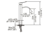 U.781158.C Single-lever tall lavatory faucet. CUPC Certified.